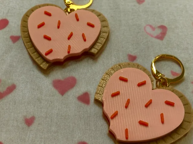 Heart Strawberry filled Pop Tart Earrings/Keychain