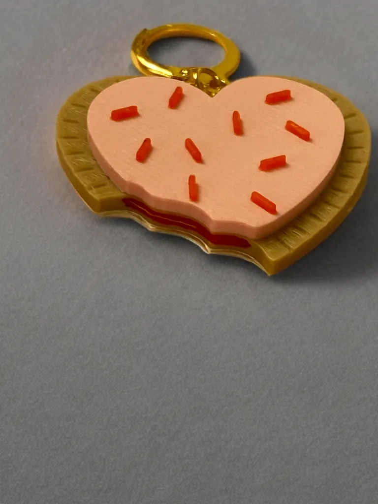 Heart Strawberry filled Pop Tart Earrings/Keychain view 2