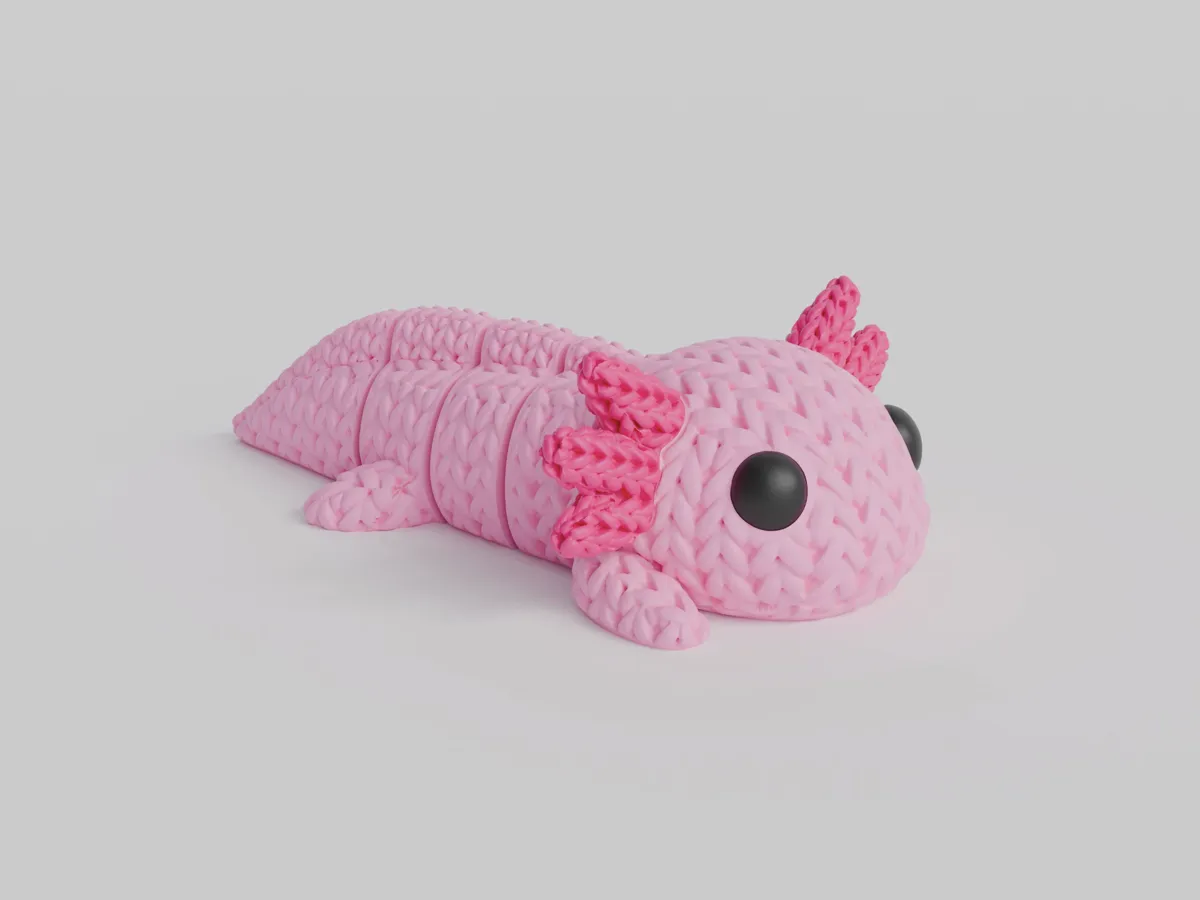 Knitted Articulated Axolotl by Smoggy3D MakerWorld: Download Free 3D Models - 3D model önizlemesi