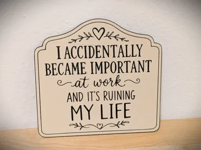 'I accidentally became important at work' Sign