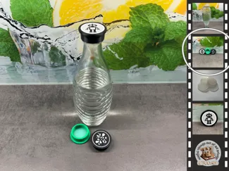 Anpassbare Ersatzkappen SodaStream-Glaskaraffen