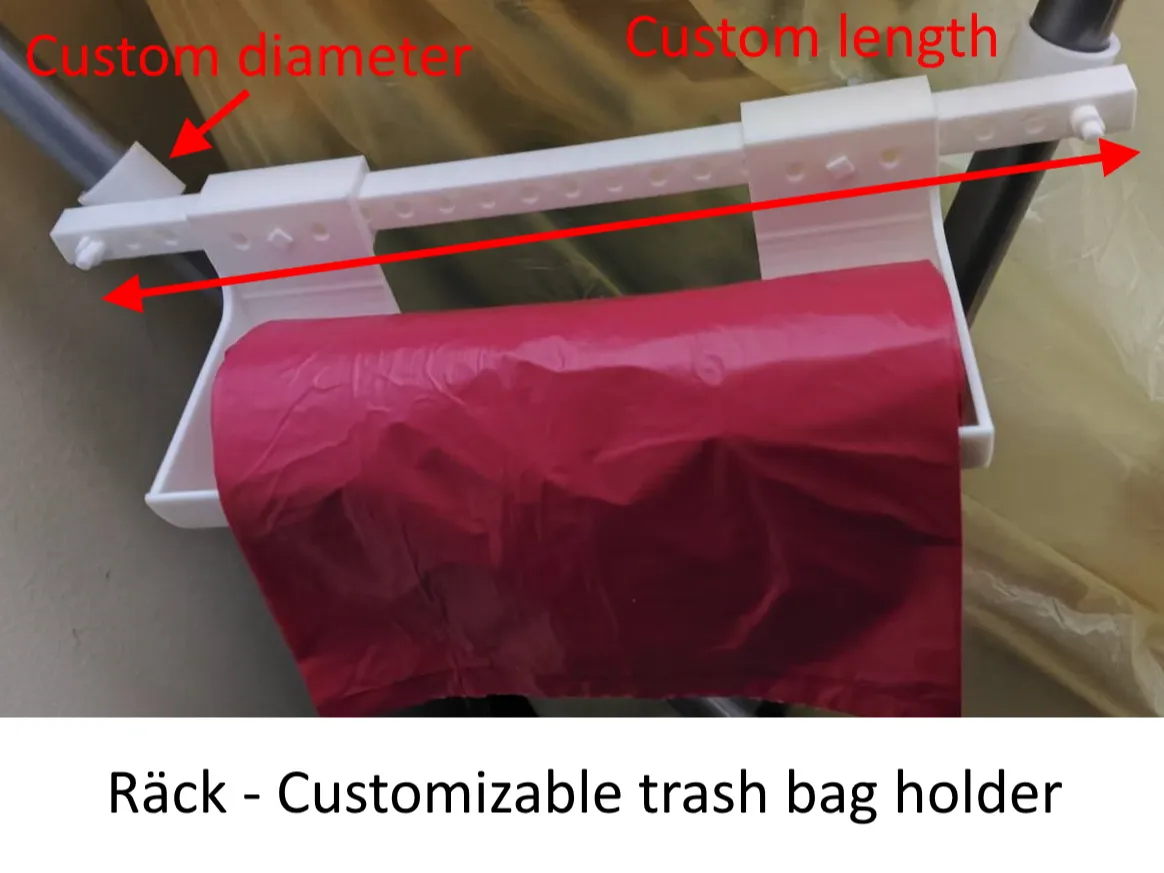 Trash Rack - Customizable Trash Bag Holder - Free 3D Print Model ...