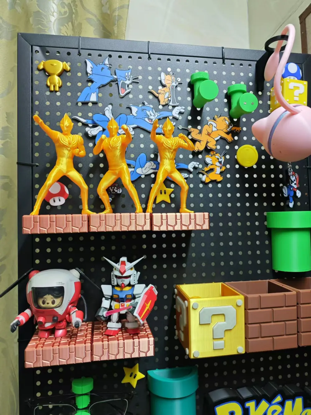 Mario Display Set Pegboard Accessories Mario Brick Display Platform Connectable Version ...