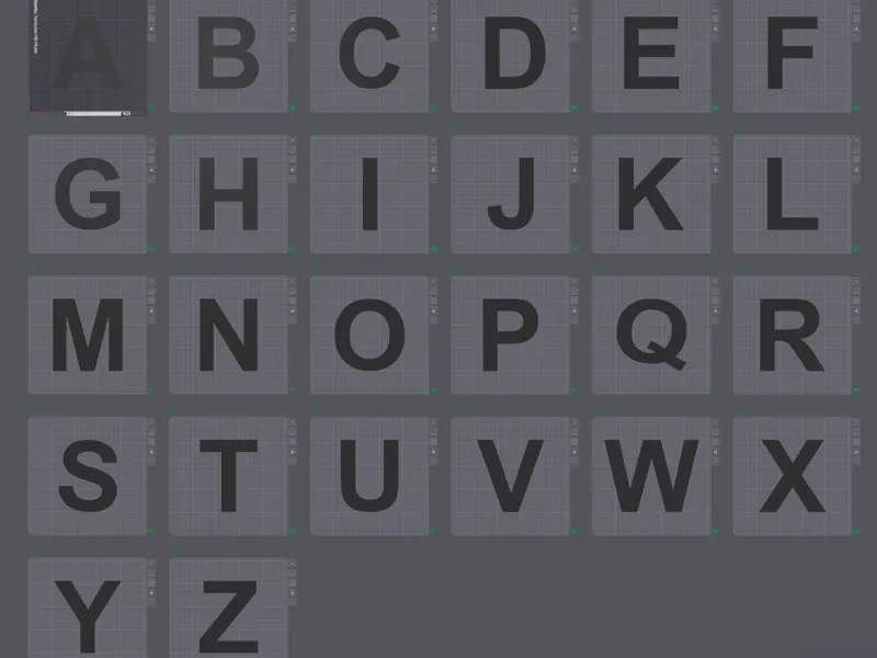 3D Printable Letters (A–Z, Arial Bold)