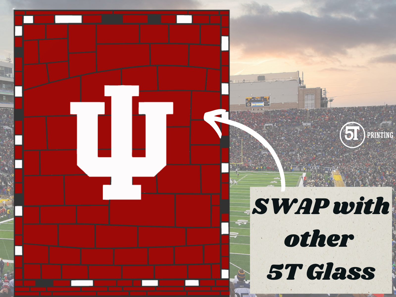 Indiana Hoosiers light (swappable glass)