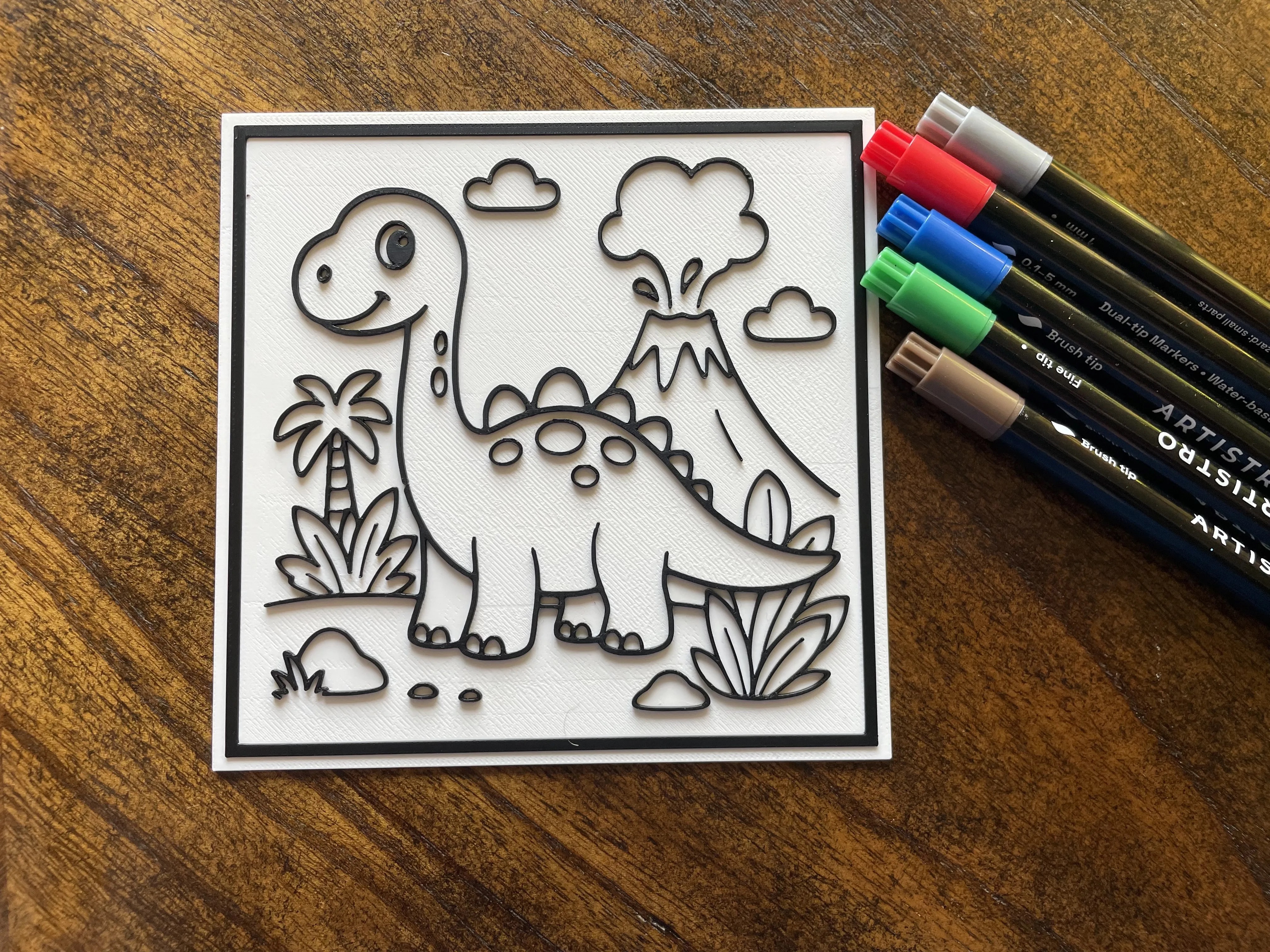 Miniatura 1 do modelo 3D Dinosaur Coloring