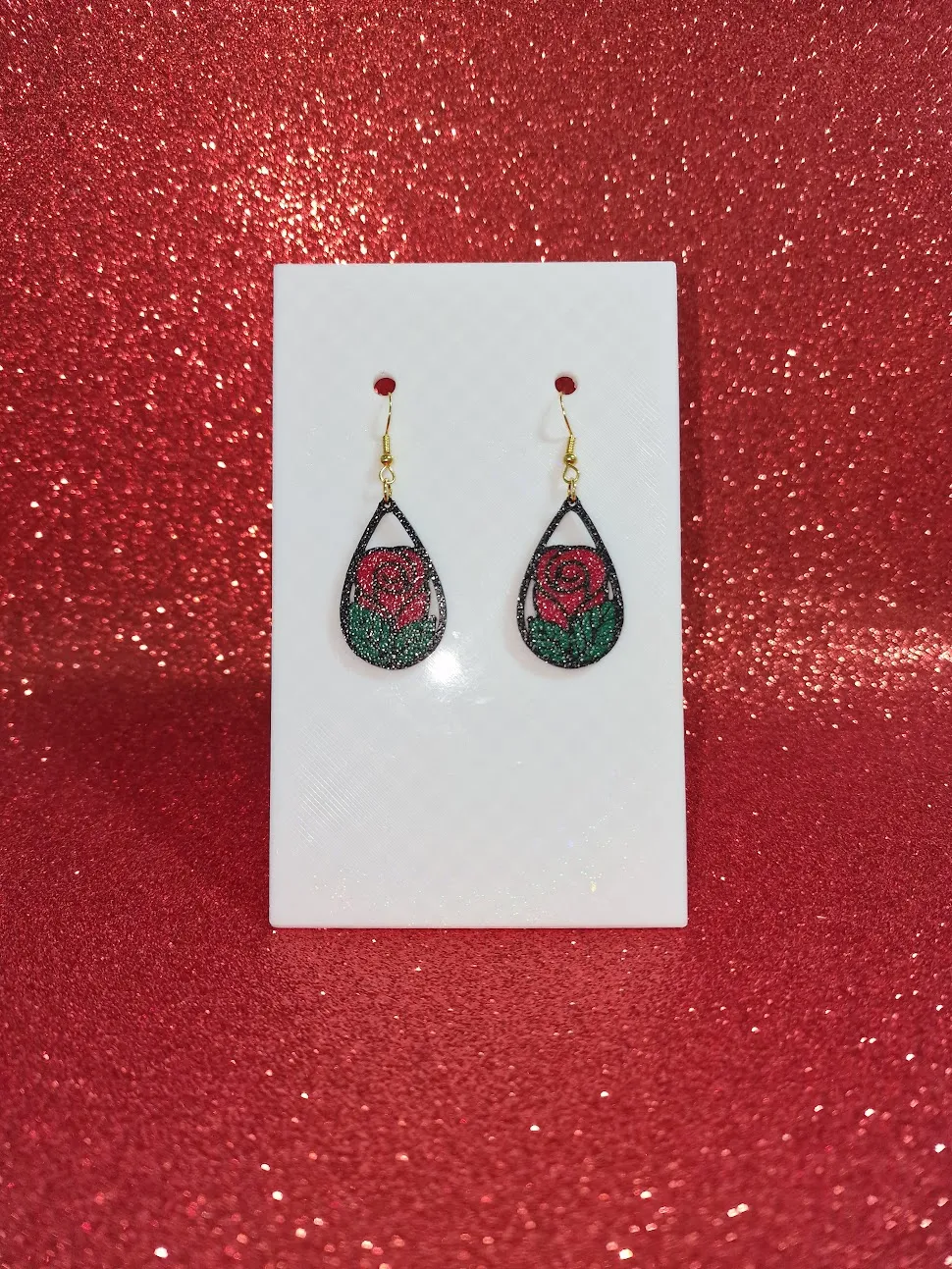 Another rose in a drop earrings view 2