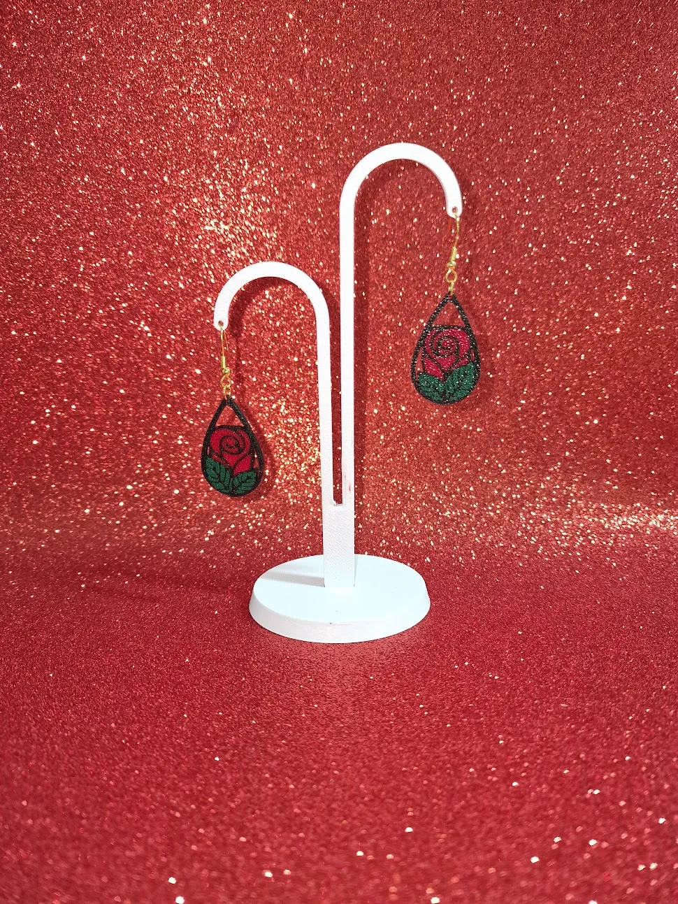 Another rose in a drop earrings view 3