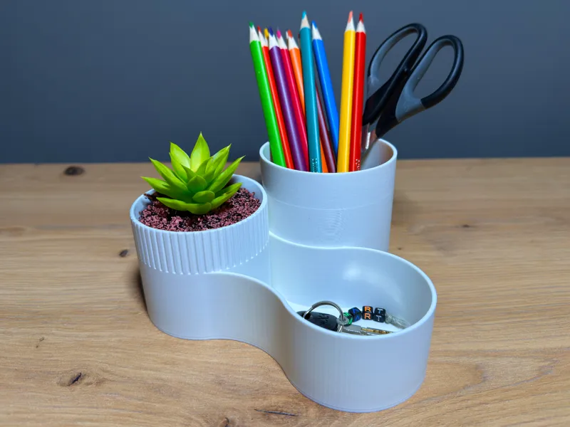 Office Desk Organizer with Plant Pot