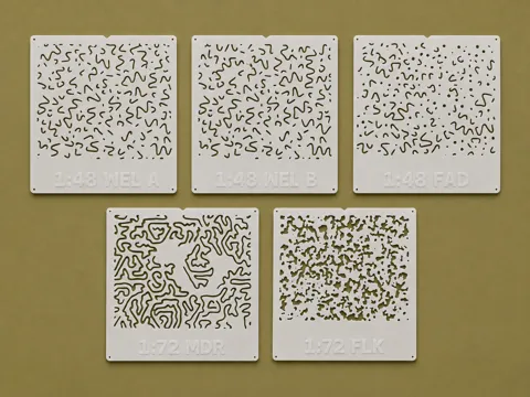 Modelo para impresión 3D: WWII Luftwaffe Wellenmuster Stencils 1:24–1:72 — referencia de MakerWorld