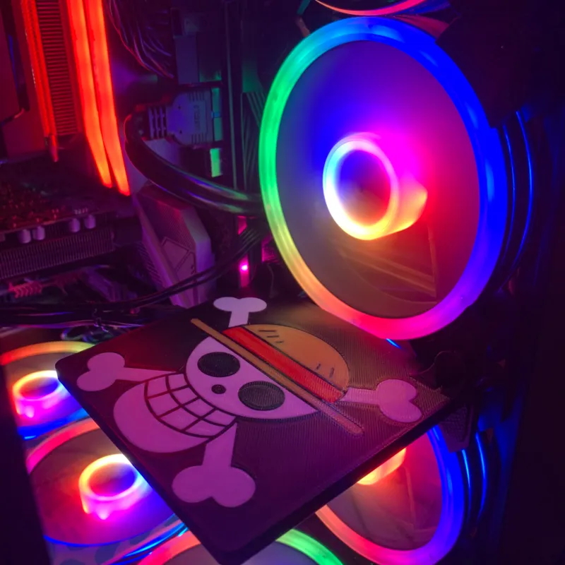 One Piece Straw Hat Logo PC Shelf for 120mm Fans