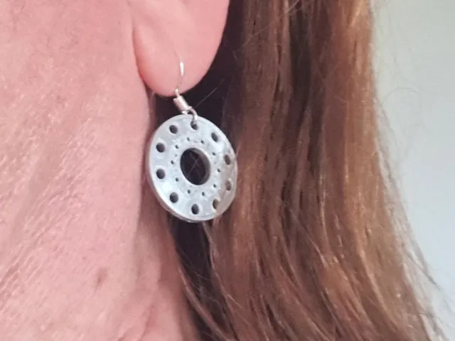 Semi truck Alcoa wheel earrings