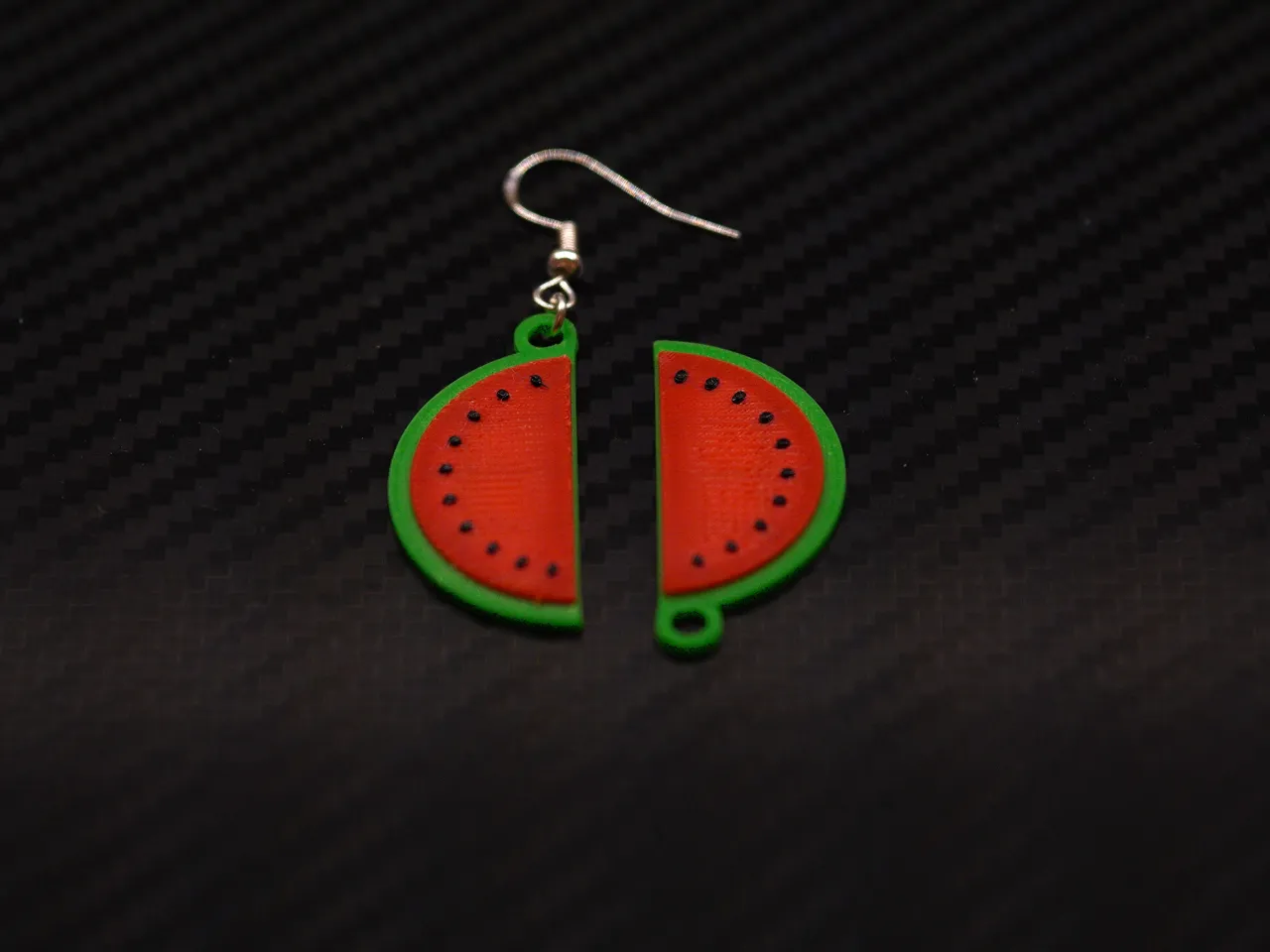 Earrings Watermelon M03 - 20 min print time view 2