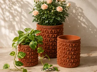 POO3 Sculptural Planter: Prismoidal Folds