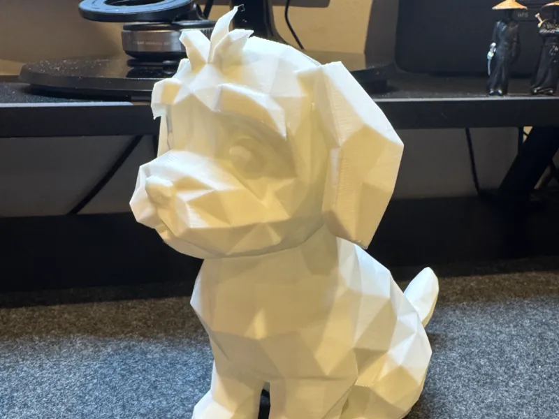 Maltese dog low poly decorative statue