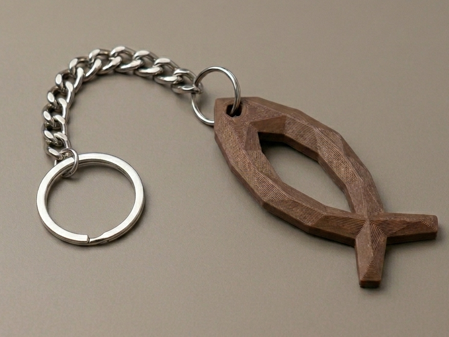Low Poly Ichthys - Christian Fish  Keychain #002