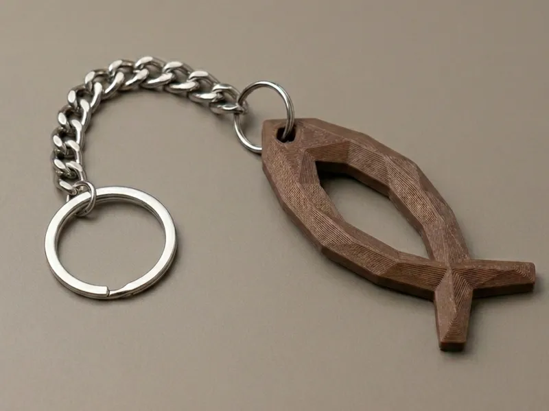 Low Poly Ichthys - Christian Fish  Keychain #002