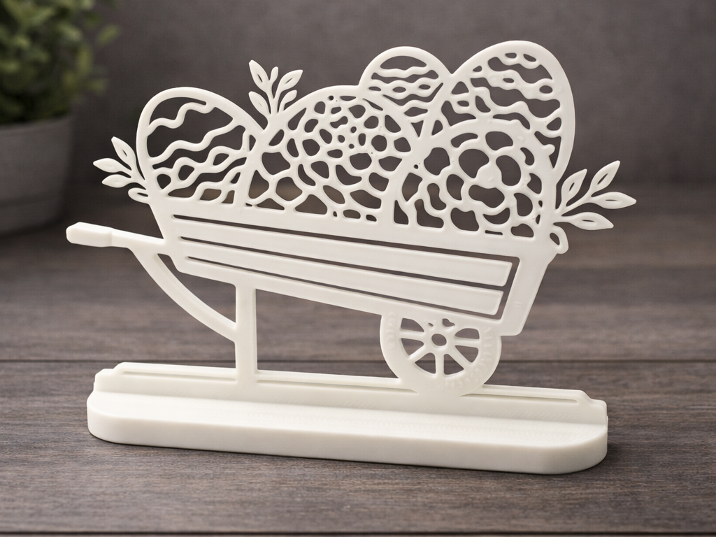 Easter Egg Wheelbarrow – Spring Decorative Stand