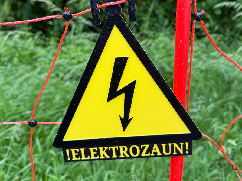 Schild Weidezaun Elektrozaun Warnschild