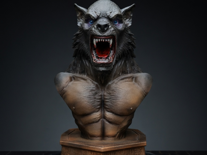Werewolf Bust - Detailed 240mm Horror Statue Set