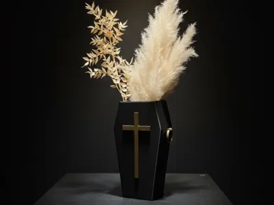 Coffin-style vase