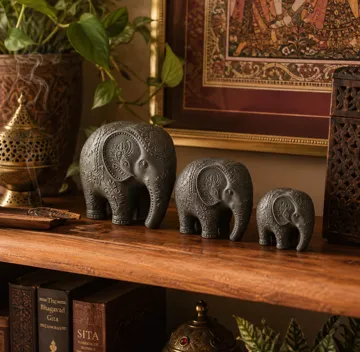 Modelo para impresión 3D: Elefantitos Decorativos con Estilo Indio — vista de referencia 3