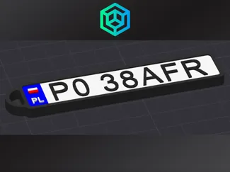 Polish License Plate Keychain [Customizable Text]