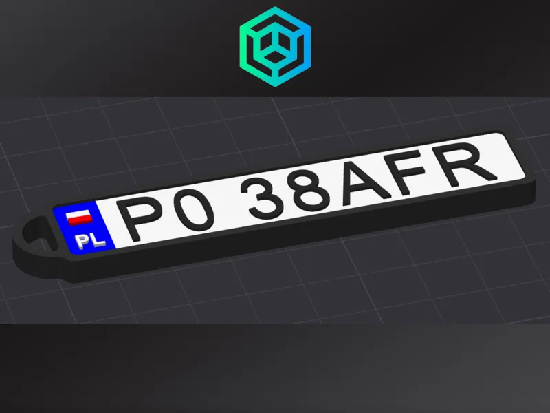 Polish License Plate Keychain [Customizable Text]