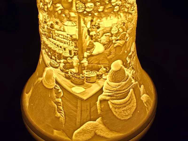 Weihnachtliche Lithophanglocken Weihnachtsmarkt 