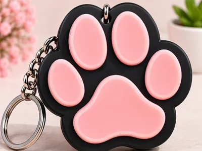 Kawaii Paw Print Keychain |Cat Dog|AMS|No Supports