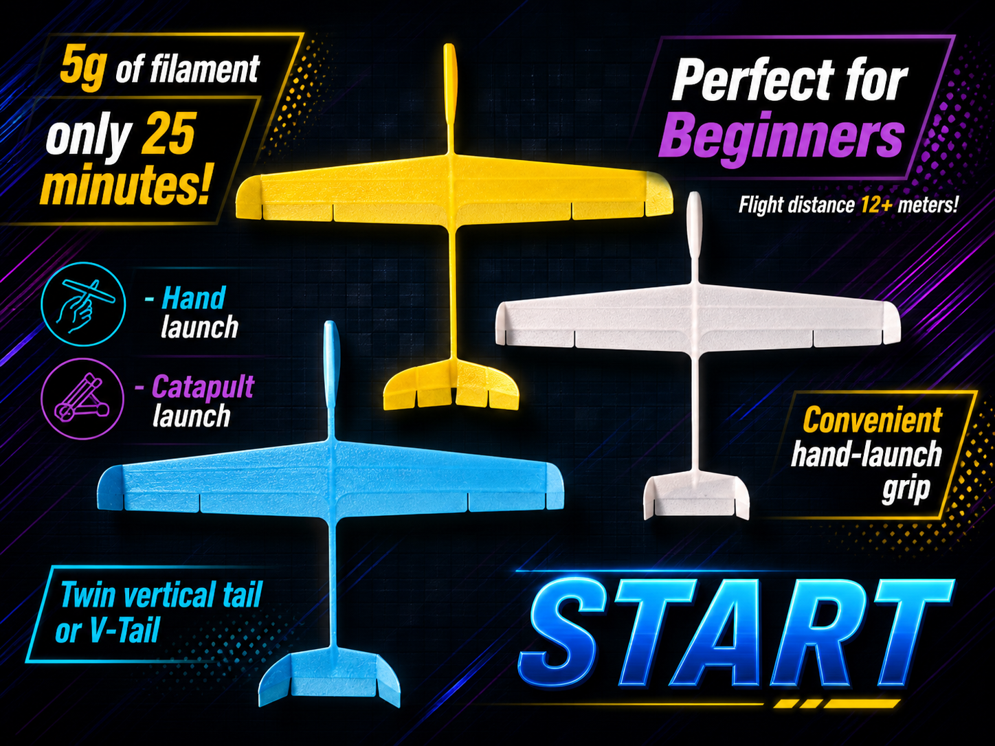 START agile mikroglider + model stand