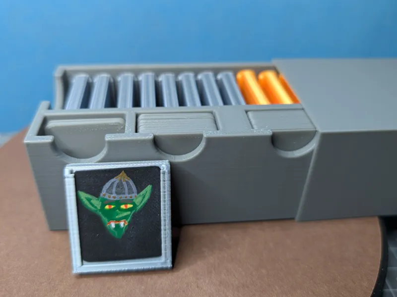 Initiative tracker with cards and storage