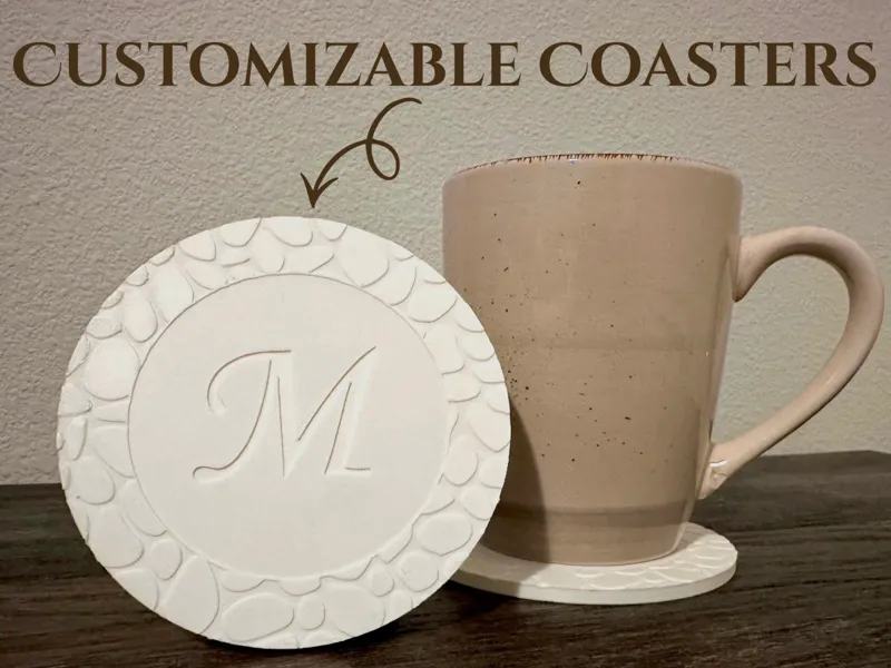 Customizable Pebble Coaster