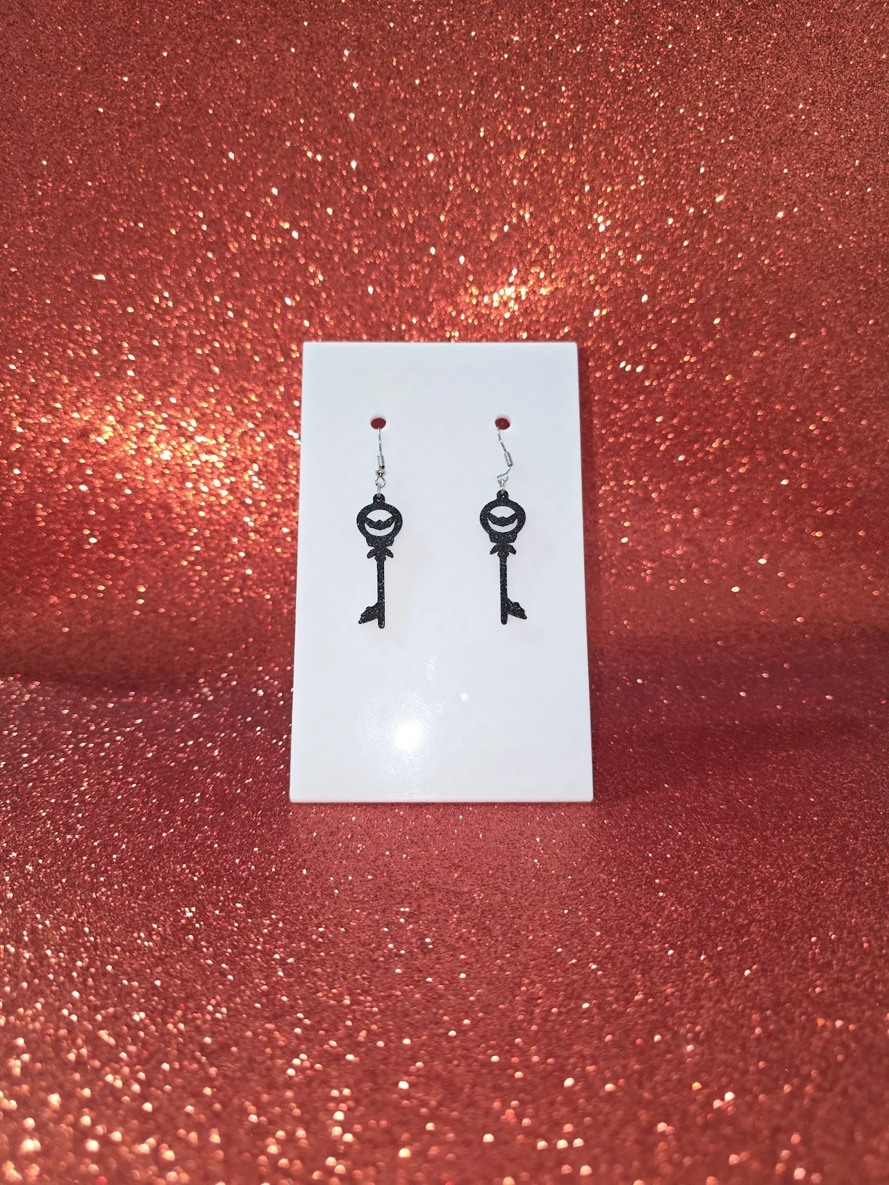 Spectral key earrings view 2