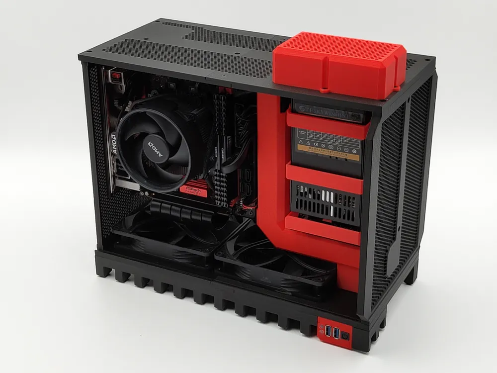 ★ミ オーダーメイドPC LxW Red Shift - mITX PC Case - Fully 3D Printable by LxW