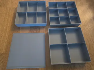 Stackable box with compartments and optional lid