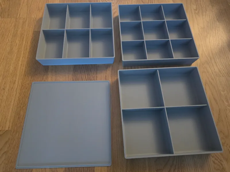 Stackable box with compartments and optional lid