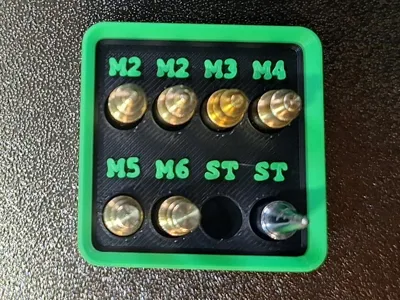 Gridfinity heat threaded insert tips box