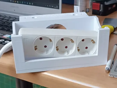 Desk Cable Box with Drill Holes