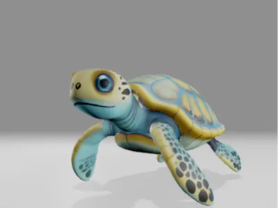 Sea turtle with base
