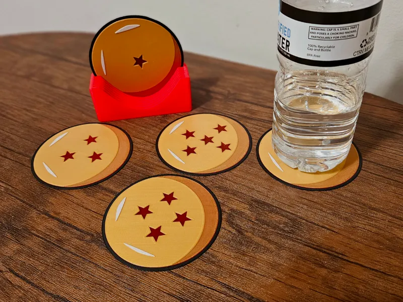 Dragon Balls Coaster Set with Holder 