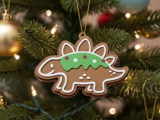 Stegosaurus Gingerbread Cookie Christmas Ornament
