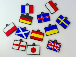 Flag keyrings/charms different countries available