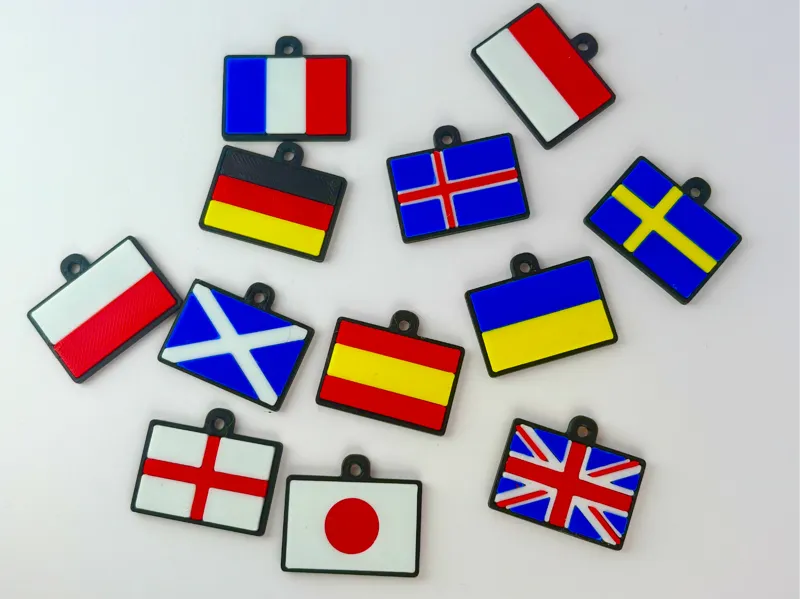 Flag keyrings/charms different countries available