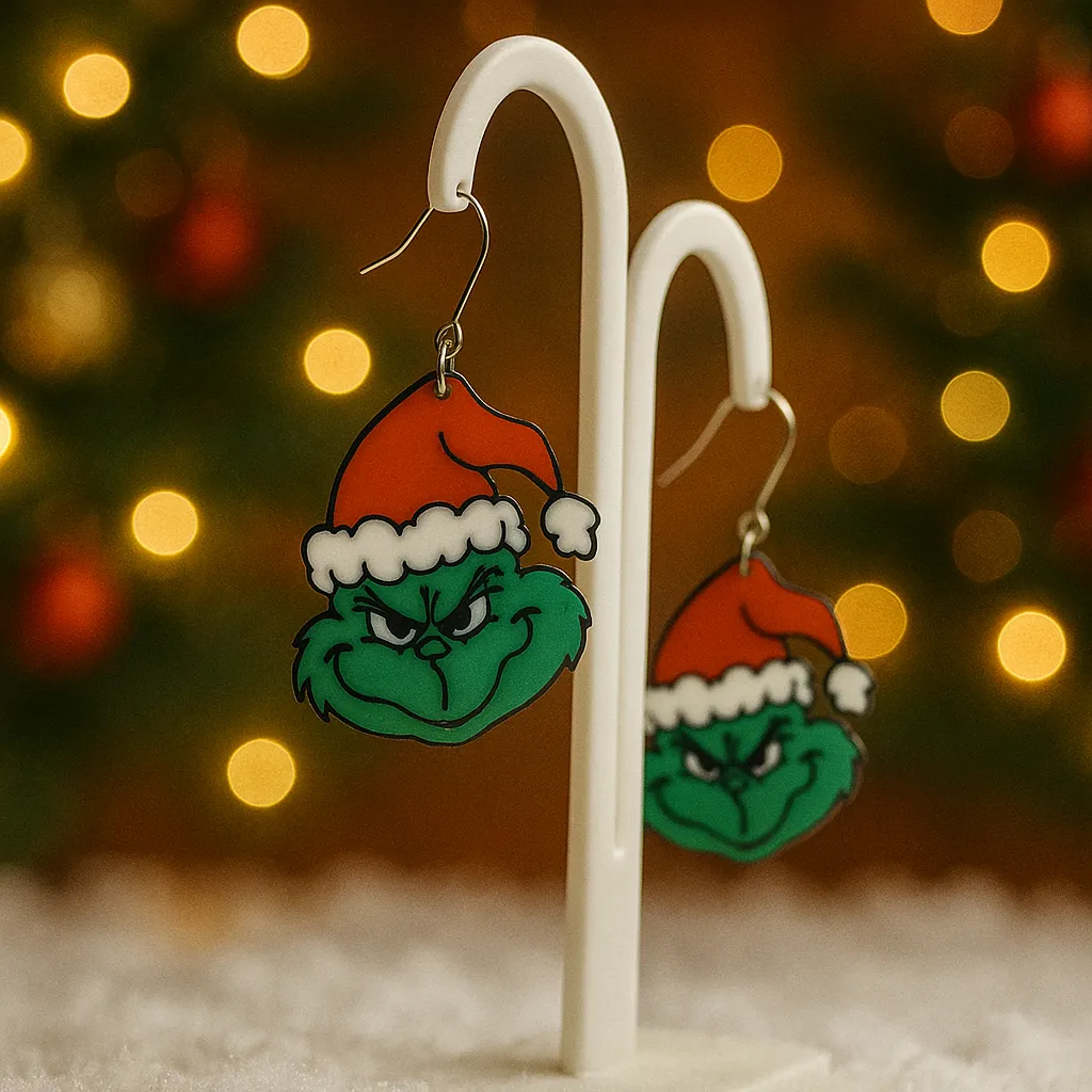 Grinch Earrings view 2