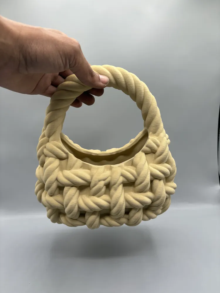 Pattern And Texture Rope Chunky Braided Rope Handbag - Designer Purse - Free 3D Print Model ...