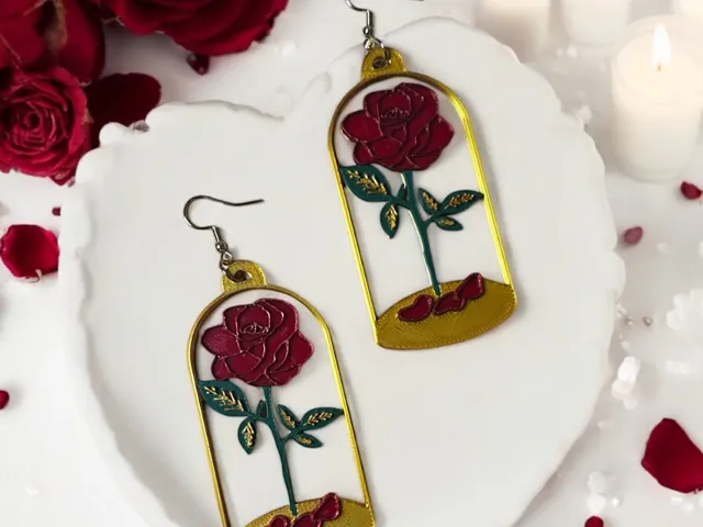 Glass Rose Earrings