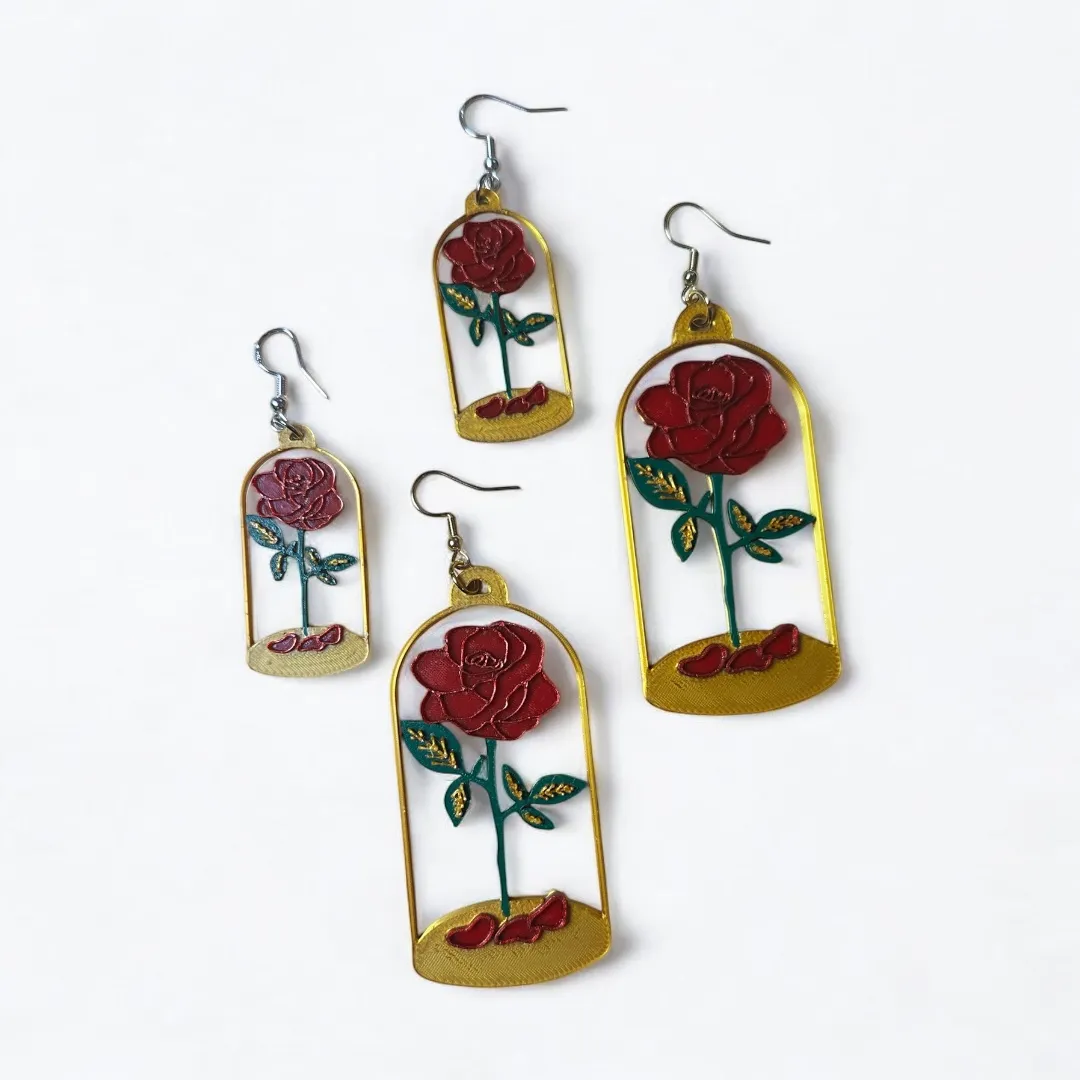 Glass Rose Earrings view 2