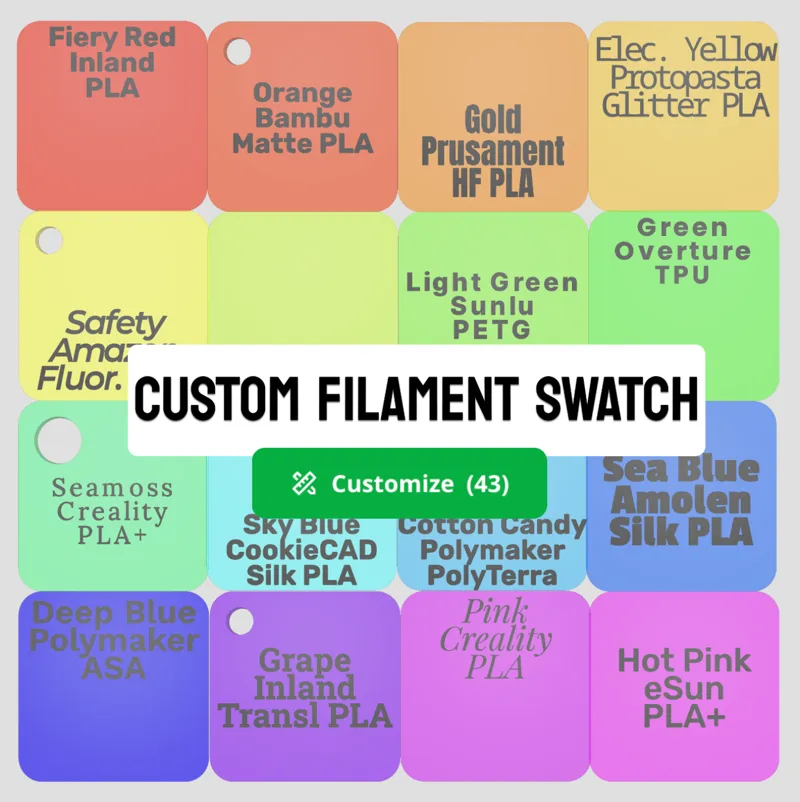 Custom Filament Swatch