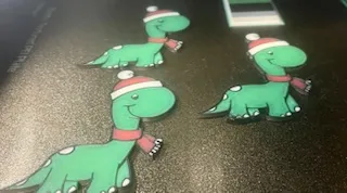 Dinosaur Christmas Key Chain